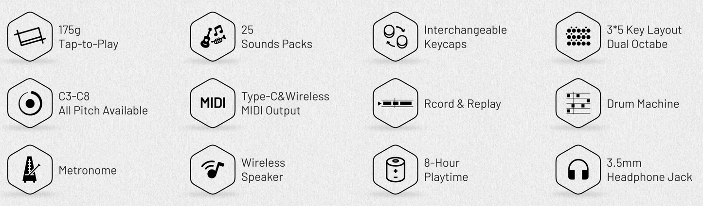 EASYPLAY 1s - Pocket Musical Instruments Bluetooth Midi