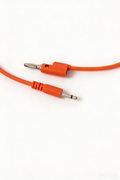 Banana to 3.5mm Patch Cable 50cm Safety Orange