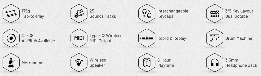 EASYPLAY 1s - Pocket Musical Instruments Bluetooth Midi