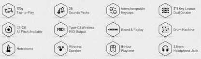 EASYPLAY 1s - Pocket Musical Instruments Bluetooth Midi